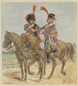 Artillería a caballo de la guardia y de la línea de after Louis Charles Bombled