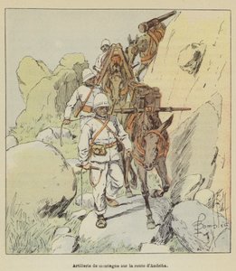 Artillería de montaña en la carretera de Andriba