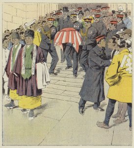 Ceremonia militar religiosa en Tokio