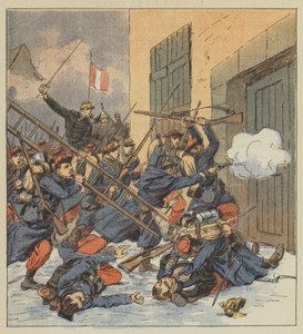 Combate de Droué, El general Gougeard se lanza a la cabeza de una columna de infantería de after Louis Charles Bombled