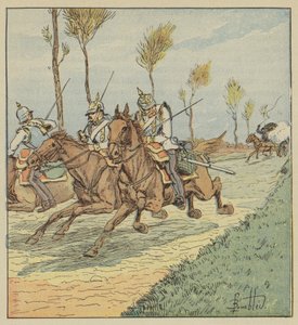Coraceros prusianos perseguidos por los francotiradores