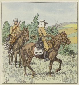 Exploradores japoneses en reconocimiento de after Louis Charles Bombled
