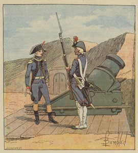 En 1787, Napoleón entró en el regimiento de La Fère de after Louis Charles Bombled