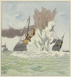 Explosión del Petropavlosk de after Louis Charles Bombled
