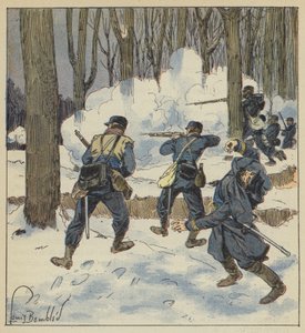 Francotiradores combatiendo en el bosque
