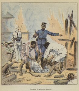 Incendio de aldeas rebeldes de after Louis Charles Bombled