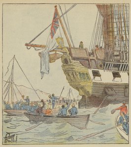 El Emperador en Plymouth, a bordo del Bellerophon