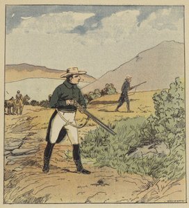 El Emperador caza la perdiz de after Louis Charles Bombled