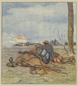 La muerte del coronel Girard de after Louis Charles Bombled