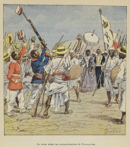 La reina visita las trincheras de Tananarive de after Louis Charles Bombled