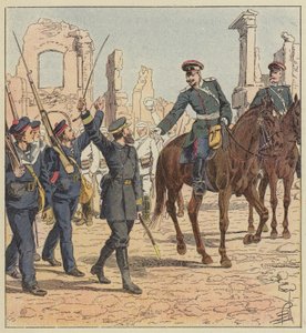 El capitán de Marolles y el general Stessel de after Louis Charles Bombled