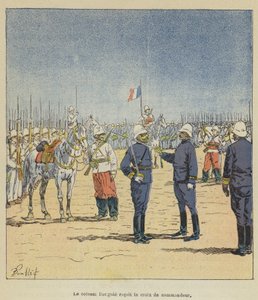 El coronel Bouguie recibe la cruz de comandante de after Louis Charles Bombled