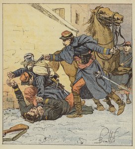 El coronel Choppin-Merey mata a un soldado indisciplinado de after Louis Charles Bombled