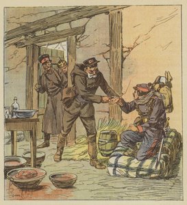 El doctor Libert salva la vida a un móvil del Calvados haciéndole una herida de after Louis Charles Bombled