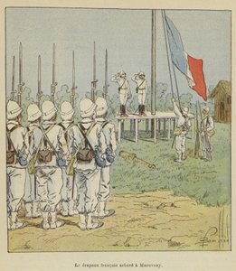La bandera francesa izada en Marovoay