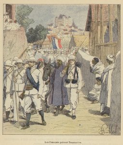 Los franceses abandonan Tananarive de after Louis Charles Bombled