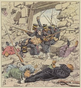 Los japoneses penetran en Pekín de after Louis Charles Bombled