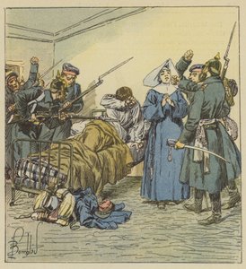 Los prusianos en la ambulancia del bulevar Negrier de after Louis Charles Bombled