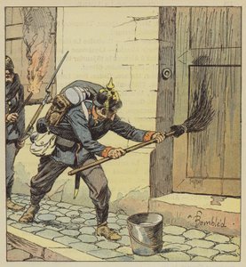 Los prusianos incendian 193 casas de Châteaudun después de cubrirlas con petróleo de after Louis Charles Bombled