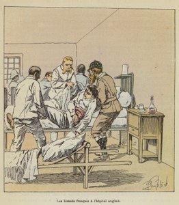 Los heridos franceses en el hospital inglés de after Louis Charles Bombled