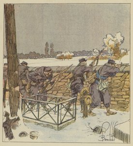 Los francotiradores de París defienden el cementerio de Montsort de after Louis Charles Bombled