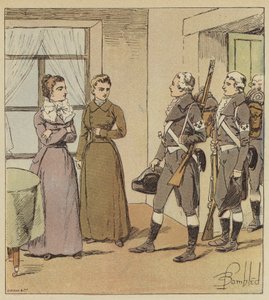 Las jóvenes de Verdún y los soldados del ejército de Condé de after Louis Charles Bombled