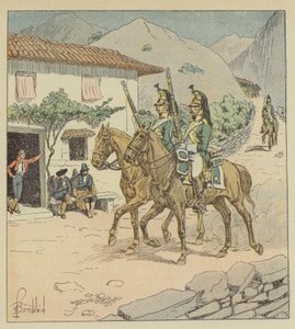 Mis tropas ya estaban en el seno de España de after Louis Charles Bombled