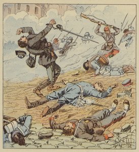 Muerte del capitán de Boissieu en la batalla de Orleans de after Louis Charles Bombled