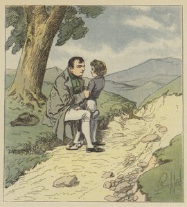 Napoleón y Tristan de Montholon de after Louis Charles Bombled
