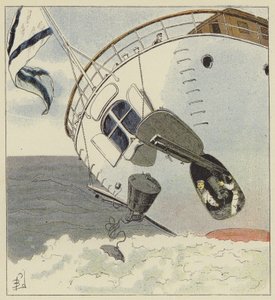 Colocación de minas submarinas de after Louis Charles Bombled