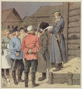 Proclamación de la guerra en Siberia de after Louis Charles Bombled