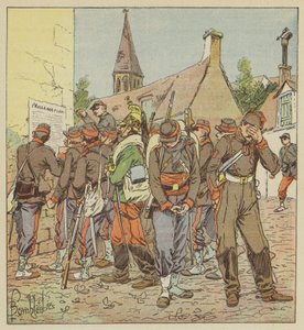 Soldados del ejército del Loira leyendo la noticia de la capitulación de Metz de after Louis Charles Bombled
