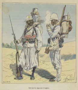 Soldados del regimiento de Argelia de after Louis Charles Bombled