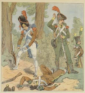 Tropas italianas, Legión piamontesa, Infantería de batalla, 1806, Legión itálica, 1800 de after Louis Charles Bombled