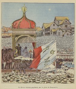 Un Kabar (reunión popular), en la plaza de Tananarive de after Louis Charles Bombled