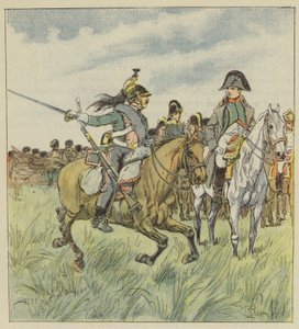 Un dragón previene al Emperador de la traición de uno de sus generales de after Louis Charles Bombled