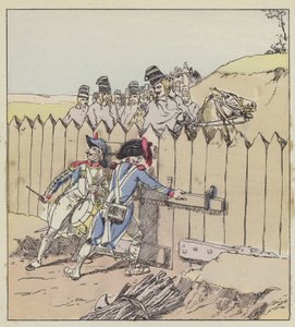 Un sargento de la guarnición de Saint-Georges reconoce a los húsares austriacos por sus capas nuevas
