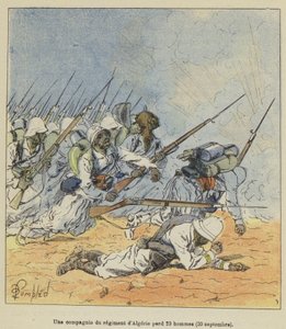 Una compañía del regimiento de Argelia pierde 23 hombres, 30 de septiembre de after Louis Charles Bombled