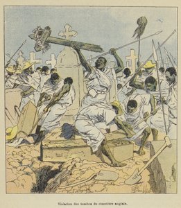 Violación de las tumbas del cementerio inglés de after Louis Charles Bombled