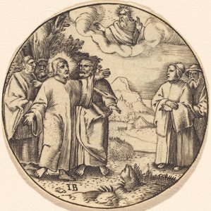 Cristo con tres de sus apóstoles