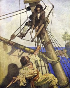 Ilustración para La Isla del Tesoro de after Newell Convers Wyeth
