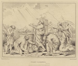El sacrificio de Noé, Génesis de after Nicolas Poussin