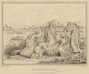 El hallazgo de Moisés, Éxodo de after Nicolas Poussin