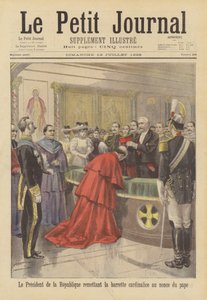 El Presidente Faure de Francia colocando el capelo cardenalicio en la cabeza del Nuncio Papal de after Oswaldo Tofani