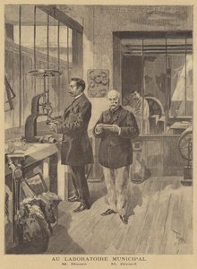 Científicos analizando bombas anarquistas en el Laboratorio Municipal de París de after Oswaldo Tofani