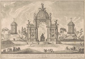 La Seconda Macchina para la Chinea de 1756: El templo de Ceres de after Paolo Posi Giuseppe Pozzi