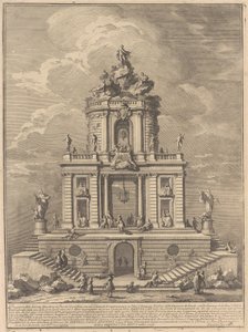 La Seconda Macchina para la Chinea de 1751: El Palacio de la Sabiduría, Estudios y las Ciencias de after Paolo Posi Giuseppe Vasi