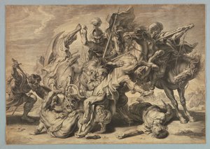Gran caza de leones de after Peter Paul Rubens