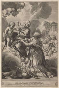 Virgen y Niño con Mártires de after Pietro da Cortona