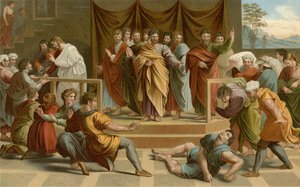Muerte de Ananías de after Raphael